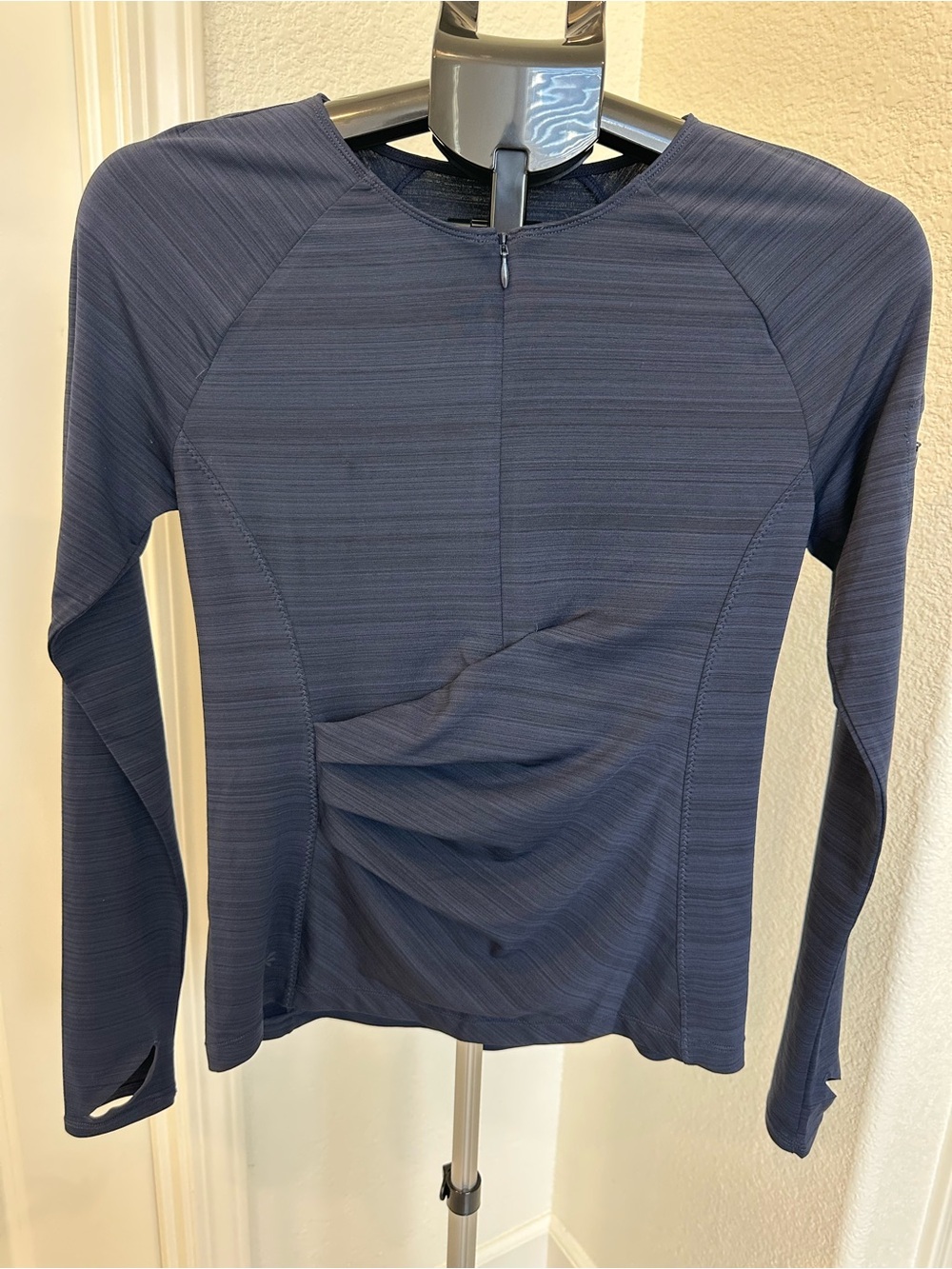 EUC Womens Athleta Navy Half-Zip UPF Long Sleeve Rash Guard size SP